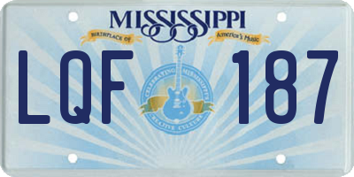 MS license plate LQF187