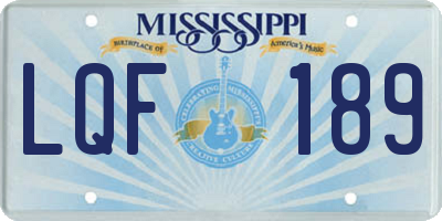 MS license plate LQF189