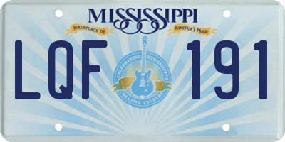 MS license plate LQF191