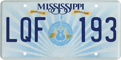 MS license plate LQF193