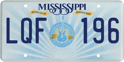 MS license plate LQF196