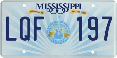 MS license plate LQF197