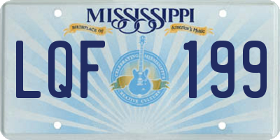 MS license plate LQF199