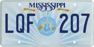MS license plate LQF207
