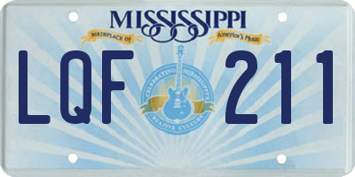 MS license plate LQF211