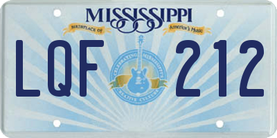 MS license plate LQF212