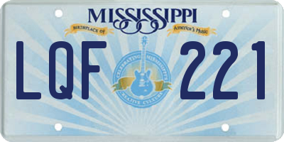 MS license plate LQF221