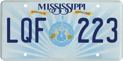 MS license plate LQF223