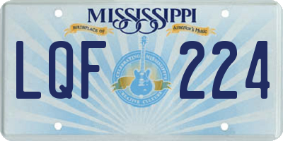 MS license plate LQF224