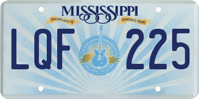 MS license plate LQF225