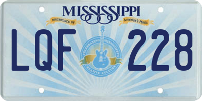 MS license plate LQF228