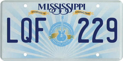 MS license plate LQF229