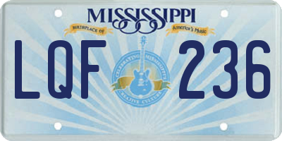 MS license plate LQF236