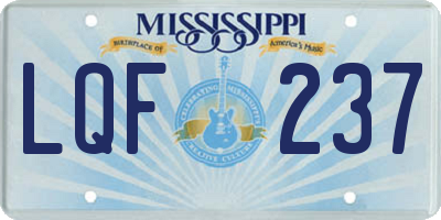 MS license plate LQF237