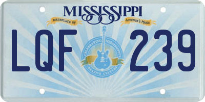 MS license plate LQF239
