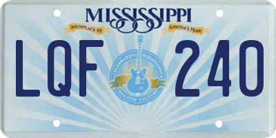MS license plate LQF240