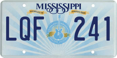MS license plate LQF241