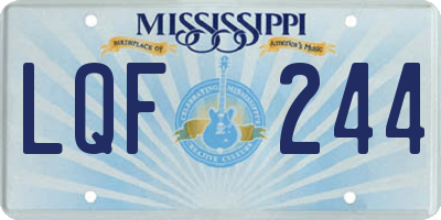MS license plate LQF244