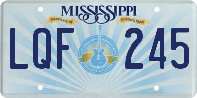MS license plate LQF245
