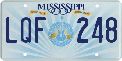 MS license plate LQF248