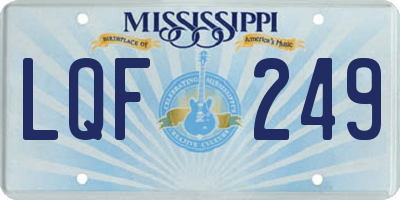 MS license plate LQF249