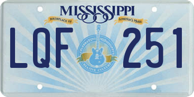 MS license plate LQF251