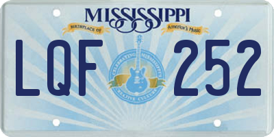 MS license plate LQF252