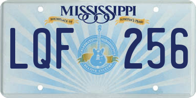 MS license plate LQF256