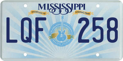 MS license plate LQF258