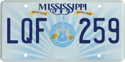 MS license plate LQF259