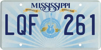 MS license plate LQF261