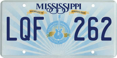 MS license plate LQF262