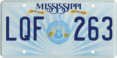 MS license plate LQF263