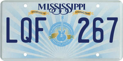 MS license plate LQF267