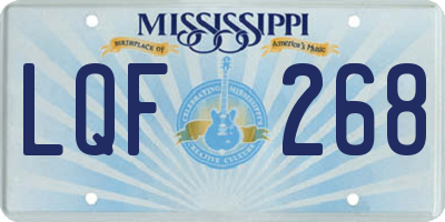 MS license plate LQF268