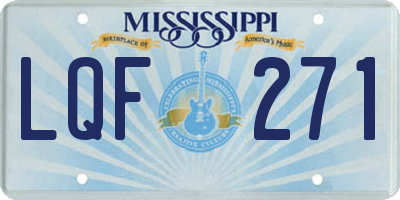 MS license plate LQF271