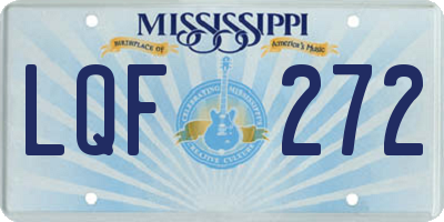 MS license plate LQF272
