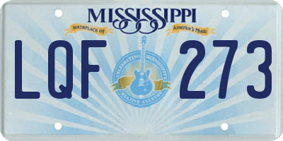MS license plate LQF273