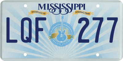 MS license plate LQF277
