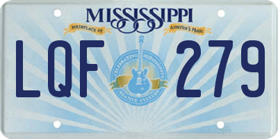MS license plate LQF279