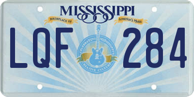 MS license plate LQF284