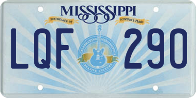 MS license plate LQF290