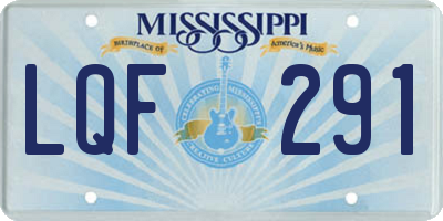 MS license plate LQF291