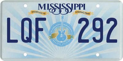 MS license plate LQF292