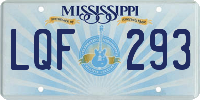 MS license plate LQF293