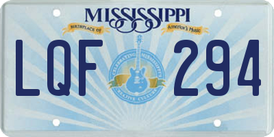 MS license plate LQF294