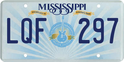 MS license plate LQF297