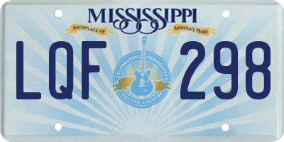 MS license plate LQF298
