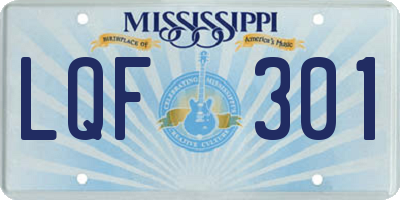 MS license plate LQF301