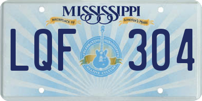 MS license plate LQF304
